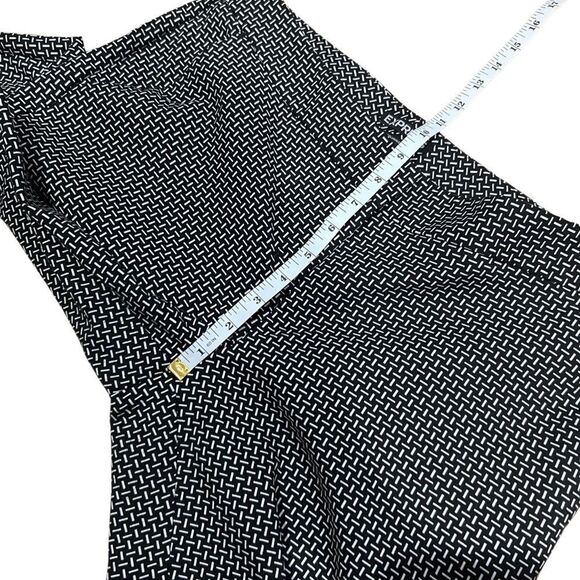 Express Columnist Mid Rise Ankle Pant Black and White Geometric Size 8 - Picture 12 of 15